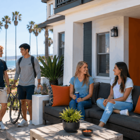 Beach housing for college students near the coast